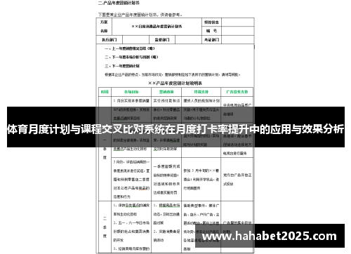 体育月度计划与课程交叉比对系统在月度打卡率提升中的应用与效果分析